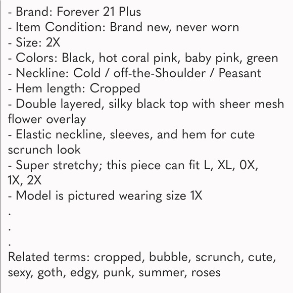 Black Floral Crop Top - Picture 8 of 8